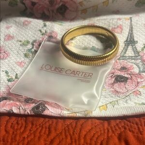 Louise Carter Gold Bracelet Chunky Stretch Cobra Tarnish Free New
